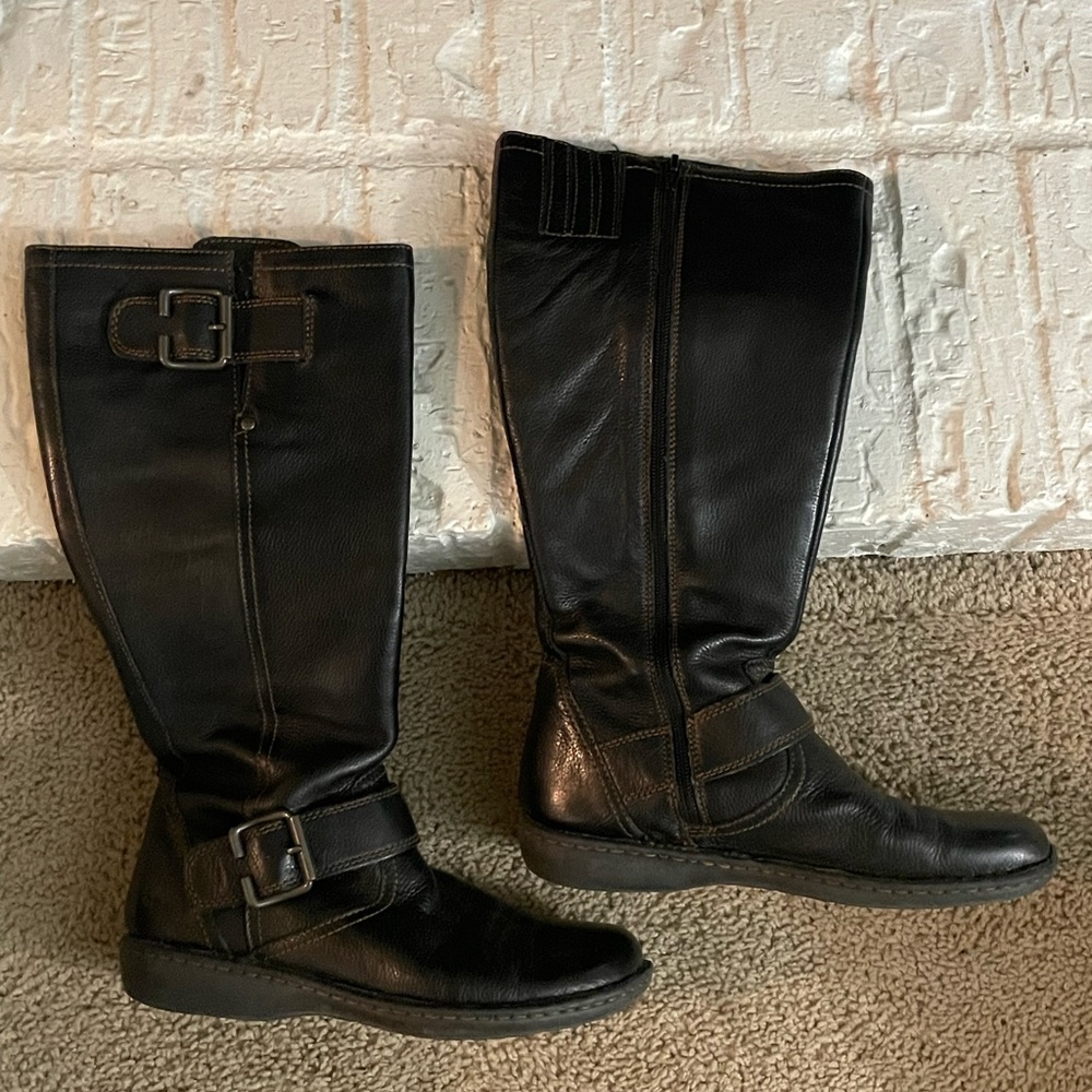 boc leather riding boots. Brown/black sz.8
